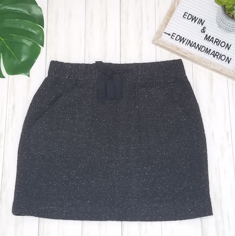 Ann Taylor LOFT Gray / White Fleck Wool Blend Skir